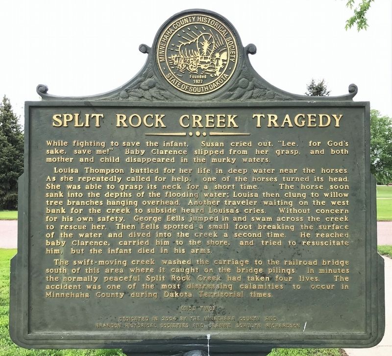 Split Rock Creek Tragedy Marker <i>(Side two)</i> image. Click for full size.