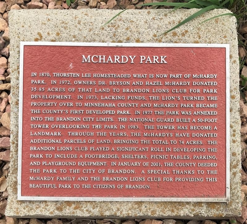 McHardy Park Marker image. Click for full size.
