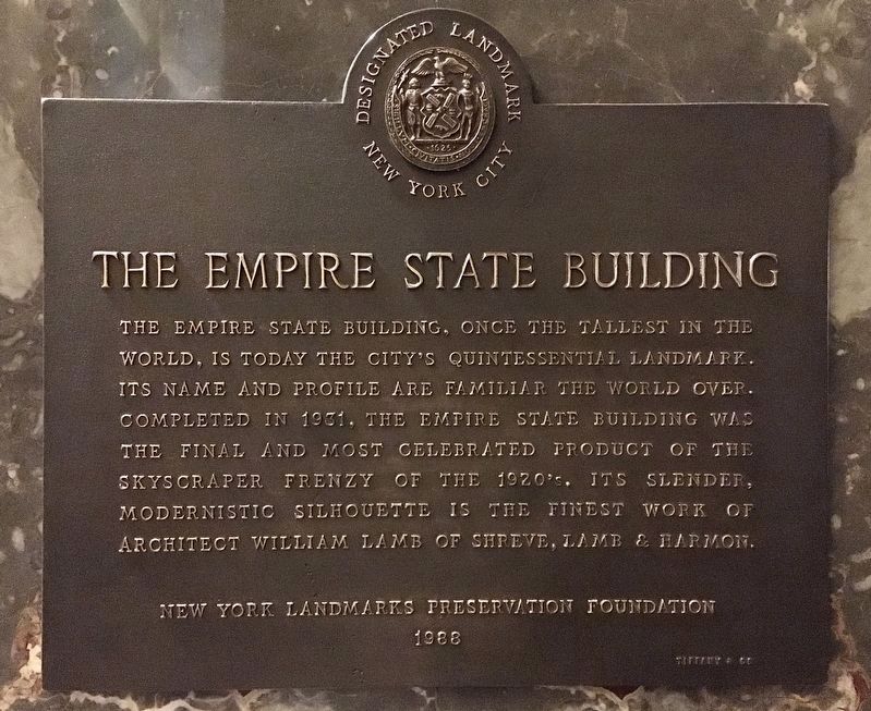 The Empire State Building Marker image. Click for full size.