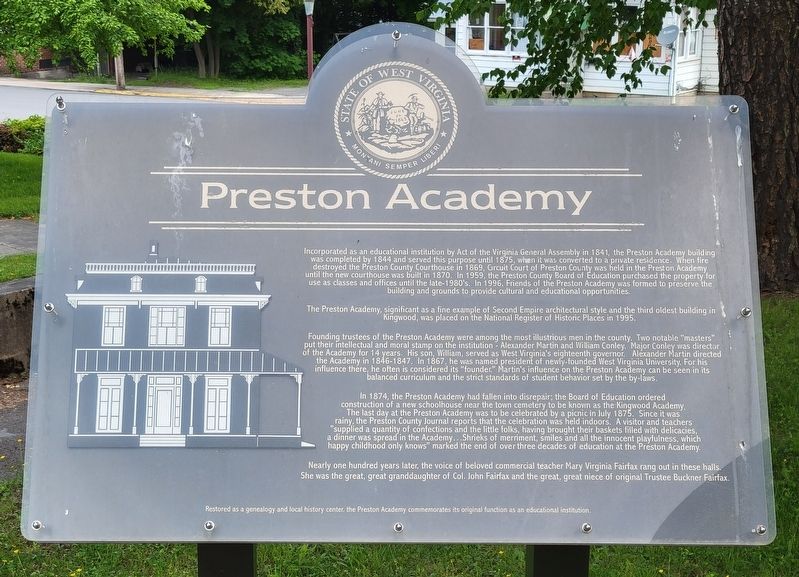 Preston Academy Marker image. Click for full size.