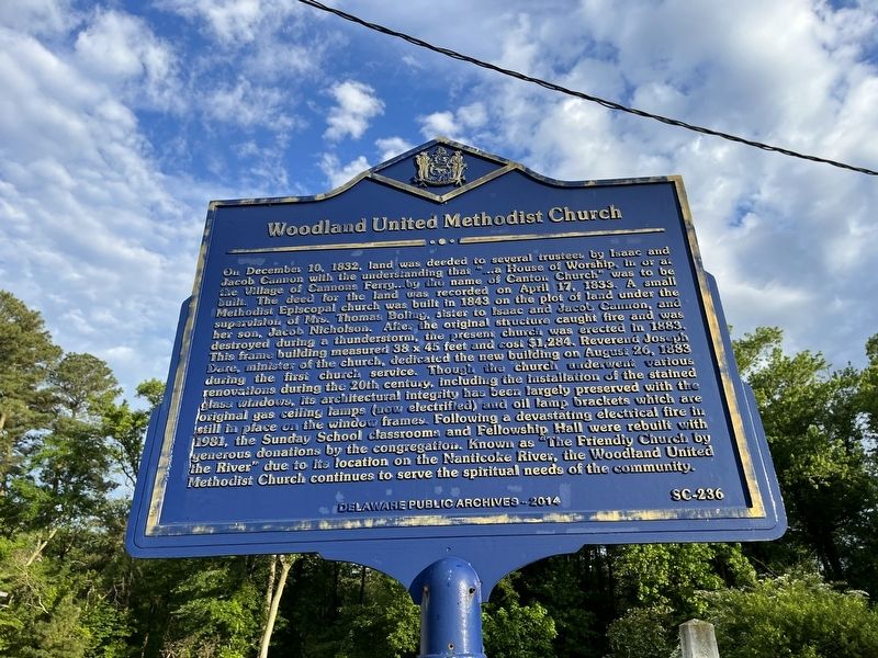 Woodland United Methodist Church Marker image. Click for full size.