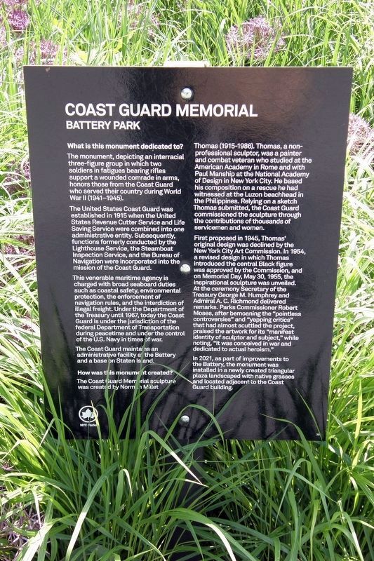 Coast Guard Memorial marker image. Click for full size.