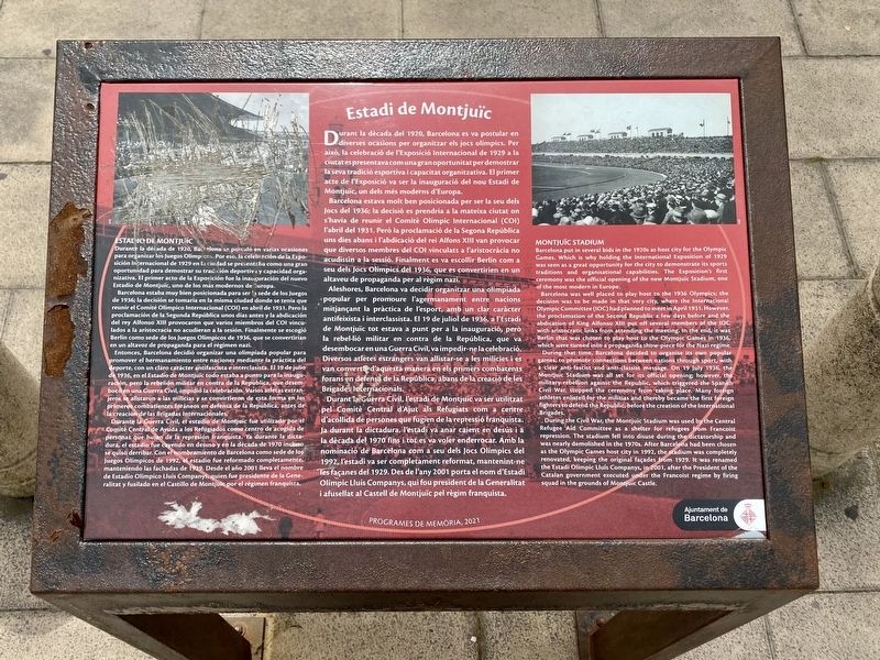 Estadio de Montjuc / Estadi de Montjuc / Montjuc Stadium Marker image. Click for full size.