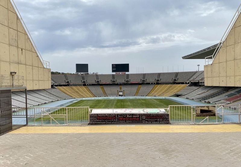 Montjuc Stadium - interior image. Click for full size.