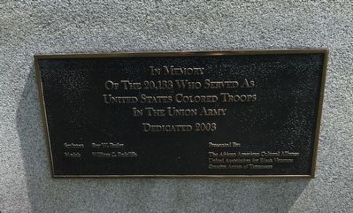 U.S. Colored Troops Memorial plaque image. Click for full size.
