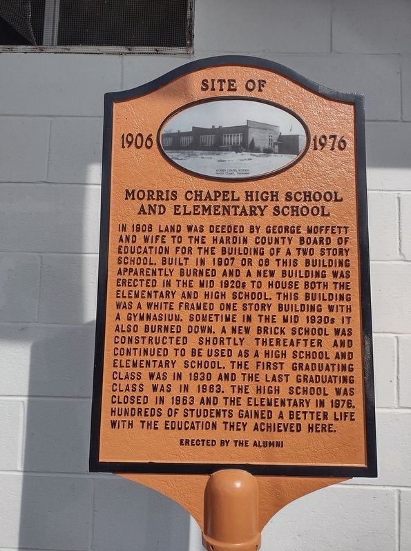 Site of Morris Chapel High School and Elementary School Marker image. Click for full size.