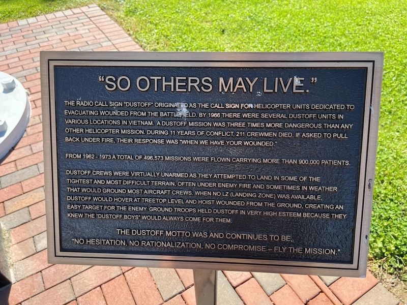 "So Others May Live." Marker image. Click for full size.