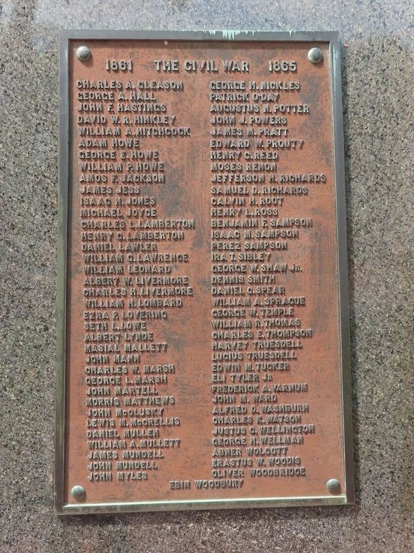 West Brookfield Civil, Spanish and World War Memorial image. Click for full size.