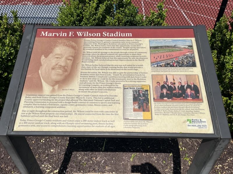Marvin F. Wilson Stadium Marker image. Click for full size.
