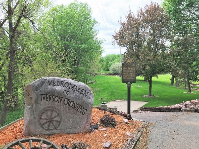 1897 Bridge at Iverson Crossing Marker, from the east image. Click for full size.