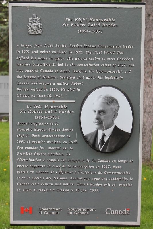 The Right Honourable Sir Robert Laird Borden (1854-1937) Marker image. Click for full size.