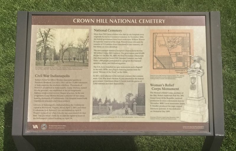 Crown Hill National Cemetery Marker image. Click for full size.