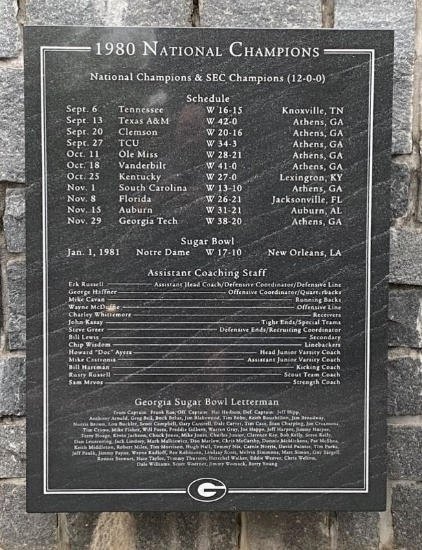 1980 National Champions Marker image. Click for full size.