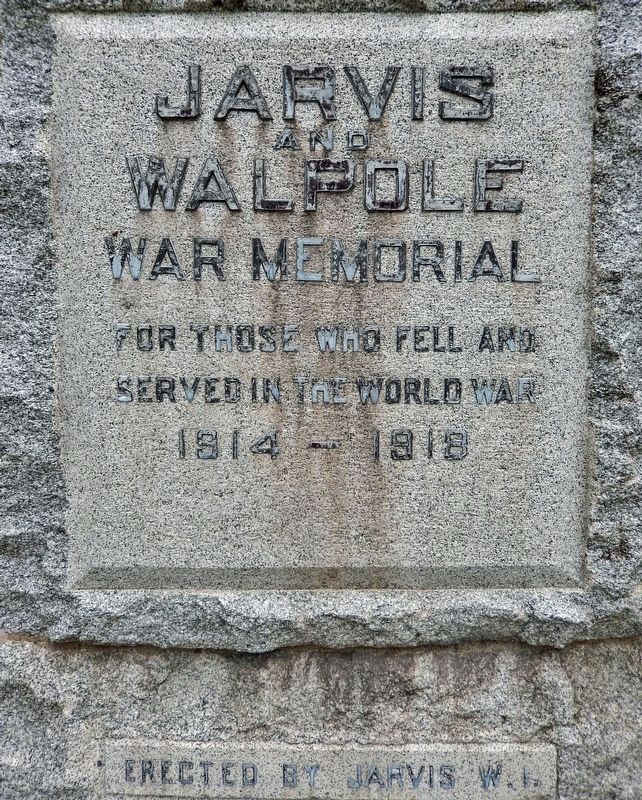 Jarvis and Walpole War Memorial<br>(<i>west tablet</i>) image. Click for full size.