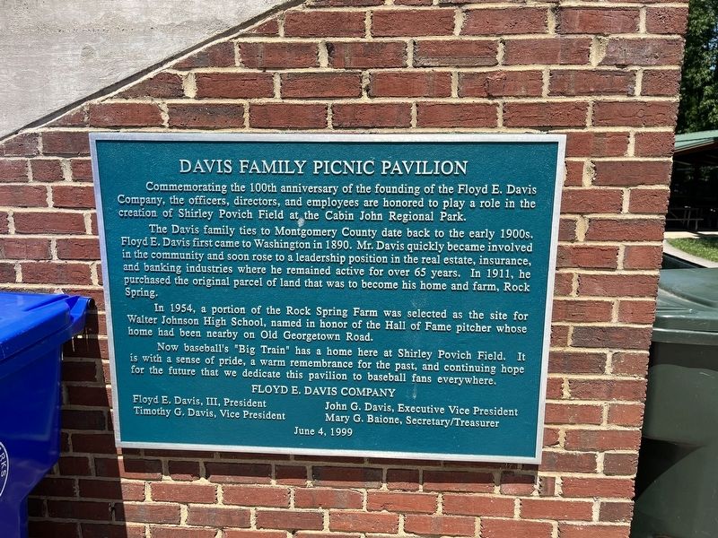 Davis Family Picnic Pavilion Marker image. Click for full size.