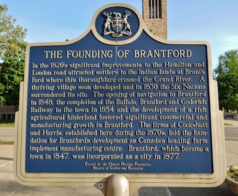 The Founding of Brantford Marker image. Click for full size.