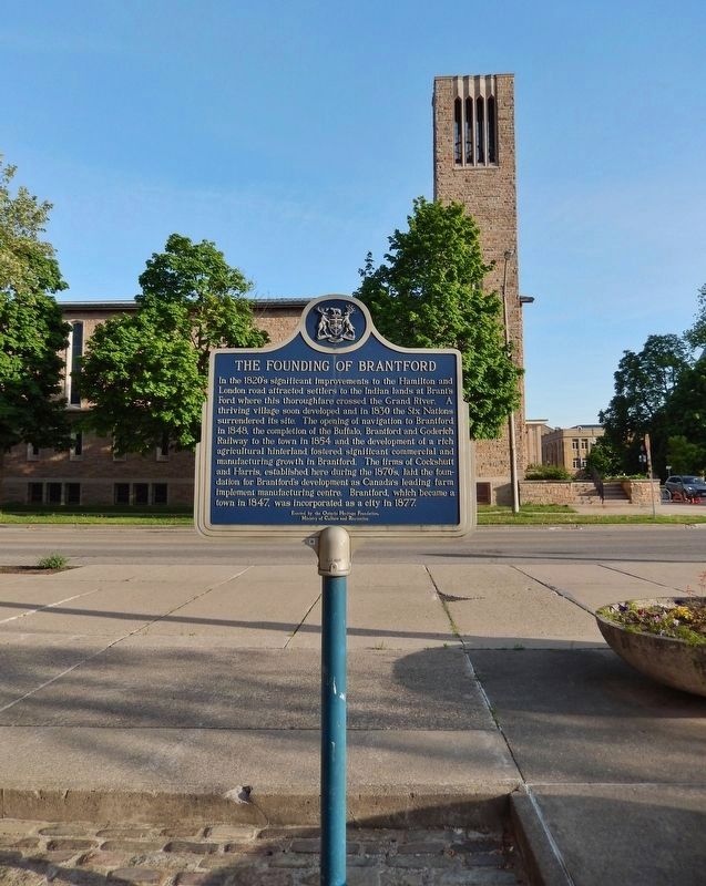 The Founding of Brantford Marker image. Click for full size.