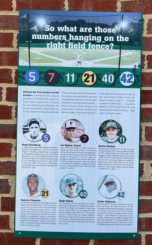 So what are those numbers hanging on the right field fence? Marker image. Click for full size.