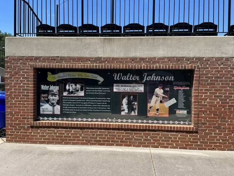 Walter Johnson Marker. Click for full size. Walter Johnson Marker image. Click for full size.