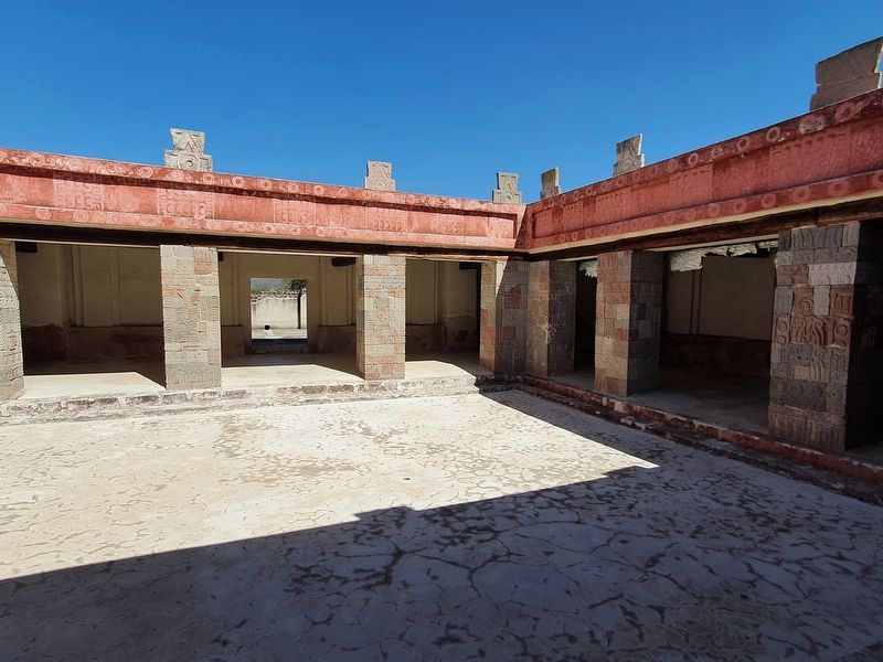 A portion of the restored Palacio de Quetzalpapalotl. Click for full size. A portion of the restored Palacio de Quetzalpapalotl image. Click for full size.