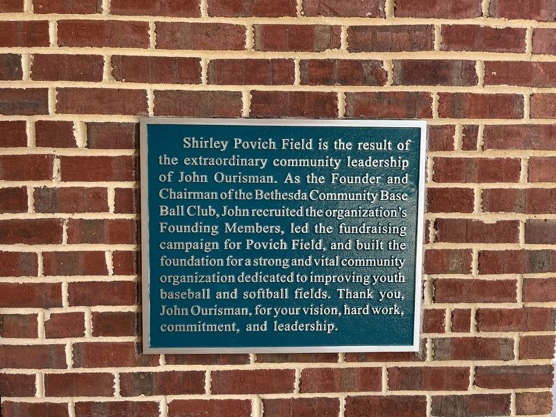 John Ourisman Marker. Click for full size. John Ourisman Marker image. Click for full size.