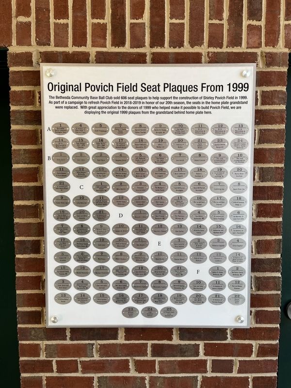 Original Povich Field Seat Plaques From 1999 Marker image. Click for full size.