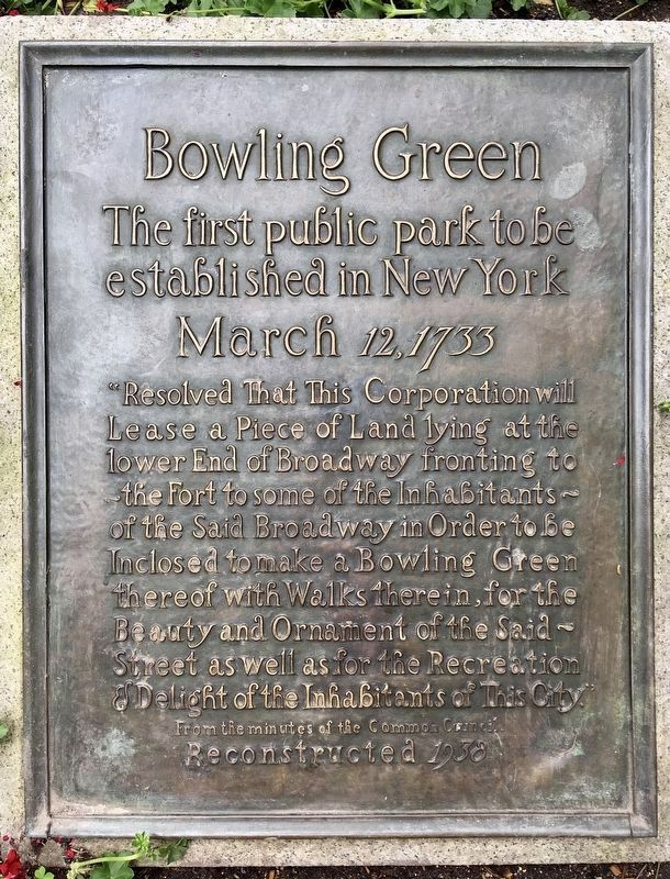 Bowling Green Marker. Click for full size. Bowling Green Marker image. Click for full size.