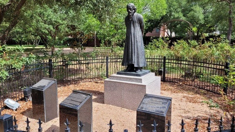 The Rabindranath Tagore Historical Marker is the middle marker of the three markers image. Click for full size.