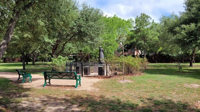 The view of the Rabindranath Tagore Marker from the parking lot image. Click for full size.
