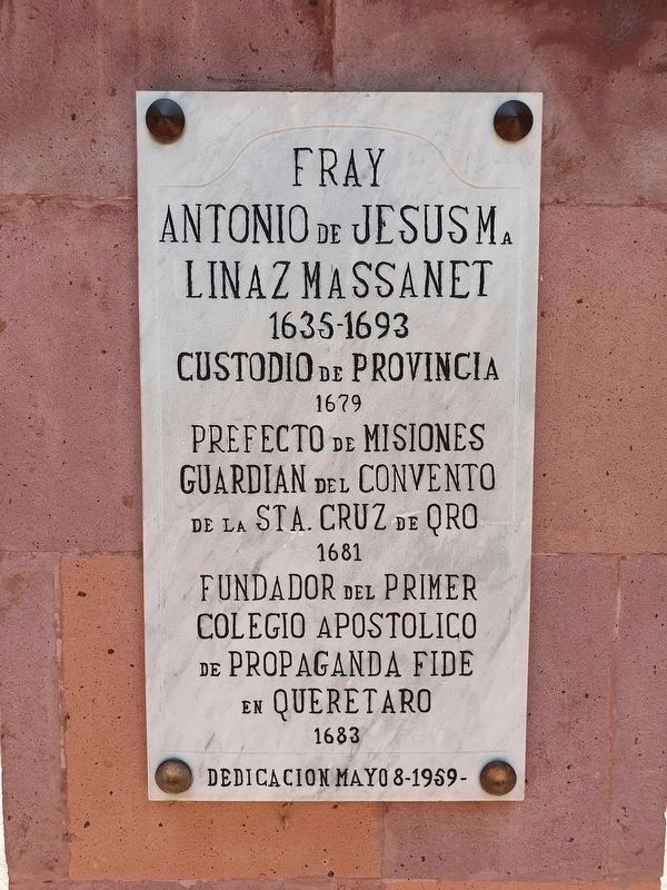 Friar Antonio de Jesus Mar�a Linaz Massanet Marker image. Click for full size.