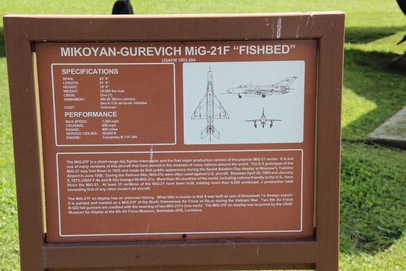 Mikoyan-Gurevich MiG-21 Fishbed Marker image. Click for full size.