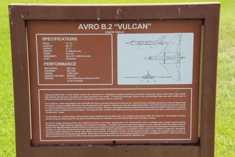 Avro B-2 �Vulcan� Marker image. Click for full size.