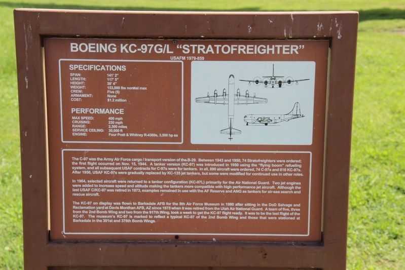 Boeing KC-97G/L Stratofreighter Marker image. Click for full size.