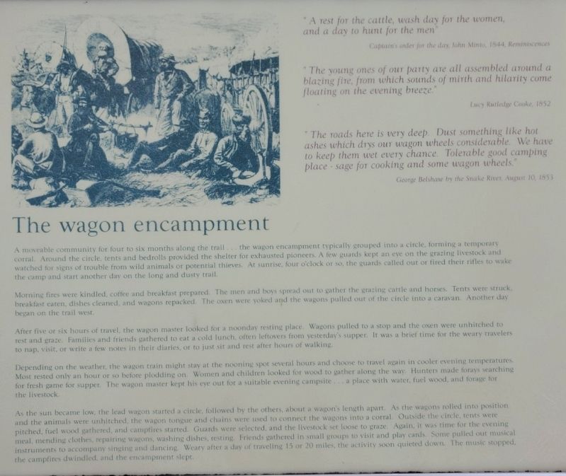 The Wagon Encampment Marker image. Click for full size.