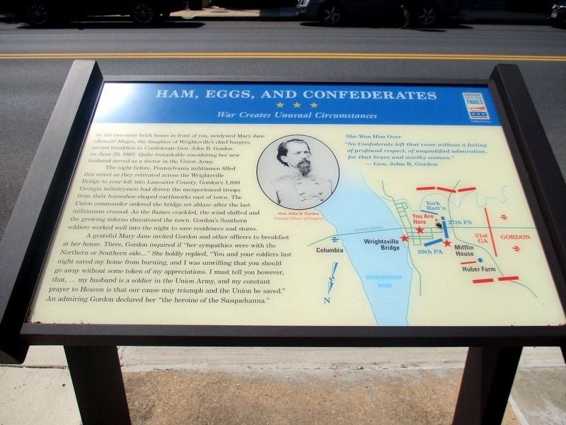 Ham, Eggs, and Confederates wayside image. Click for full size.