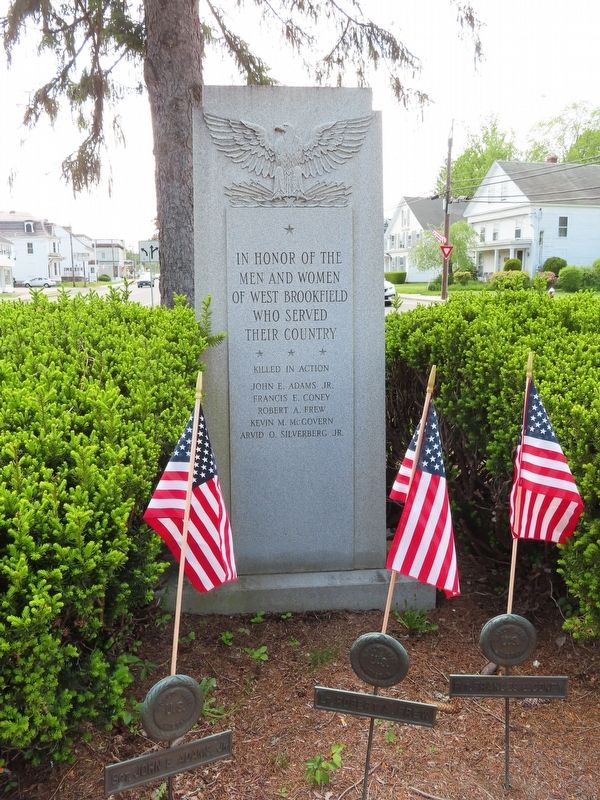 West Brookfield Veterans Memorial. Click for full size. West Brookfield Veterans Memorial image. Click for full size.