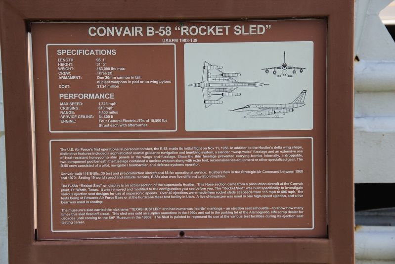 Convair B-58 �Rocket Sled� Marker image. Click for full size.