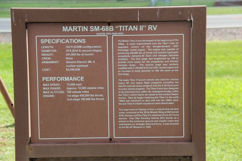Martin SM-68B Titan II RV Marker image. Click for full size.