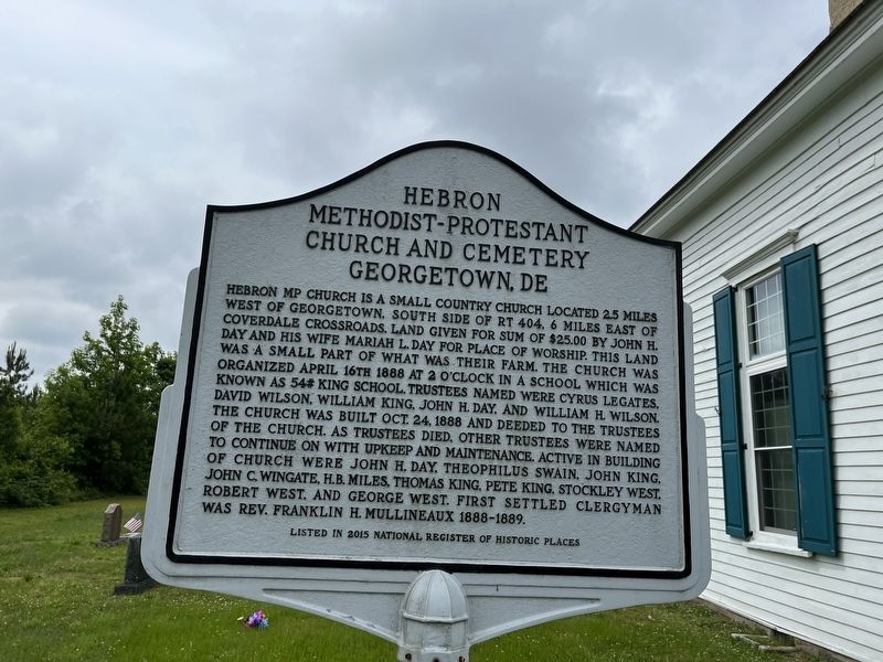 Hebron Methodist-Protestant Church and Cemetery Marker image. Click for full size.