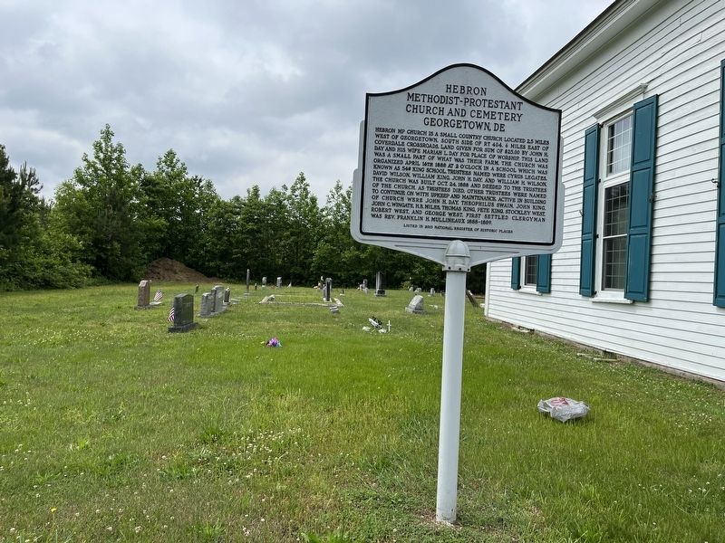 Hebron Methodist-Protestant Church and Cemetery Marker. Click for full size. Hebron Methodist-Protestant Church and Cemetery Marker image. Click for full size.