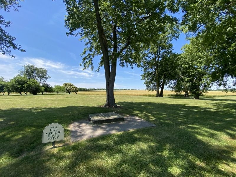 Site of 1824 Meeting House Privy Marker. Click for full size. Site of 1824 Meeting House Privy Marker image. Click for full size.