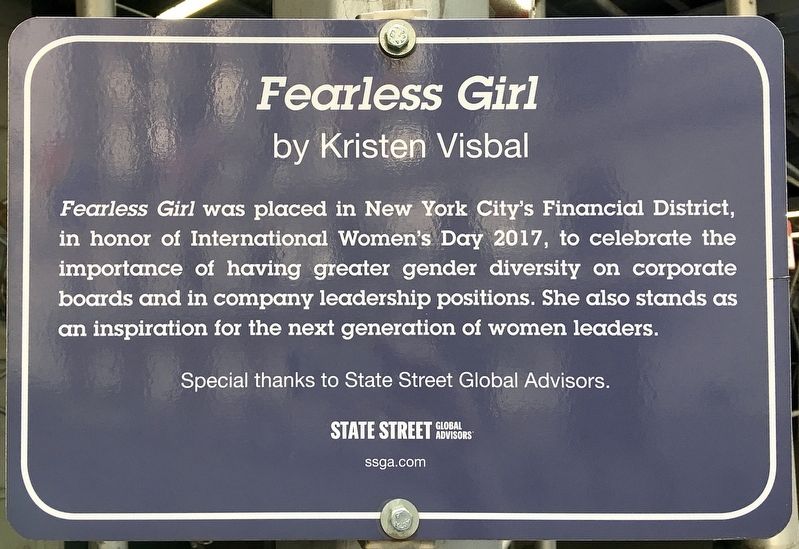 <i>Fearless Girl</i> Marker image. Click for full size.