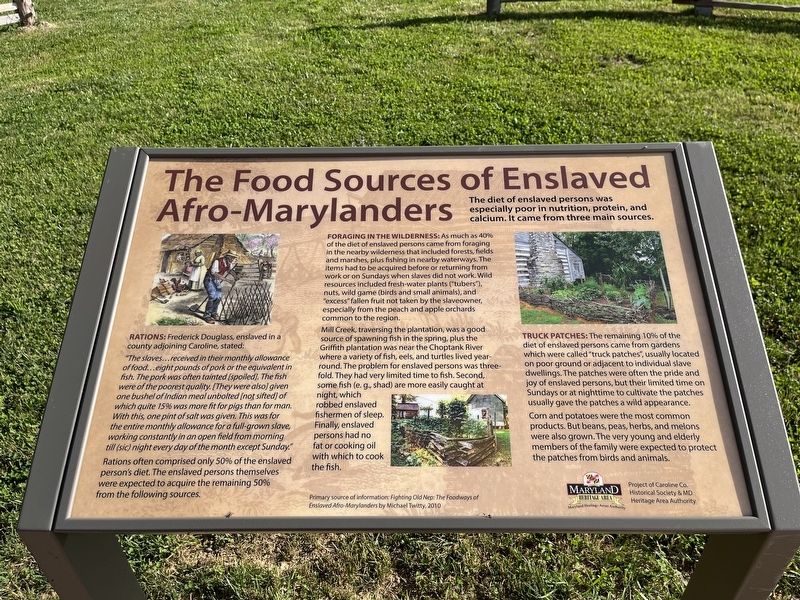 The Food Sources of Enslaved Afro-Marylanders Marker image. Click for full size.