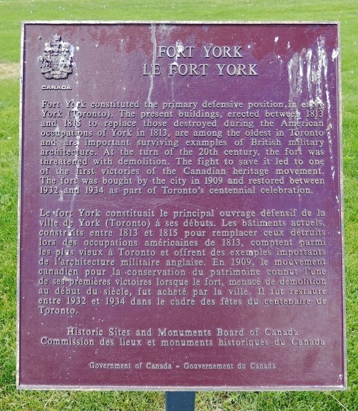 Fort York / Le Fort York Marker image. Click for full size.
