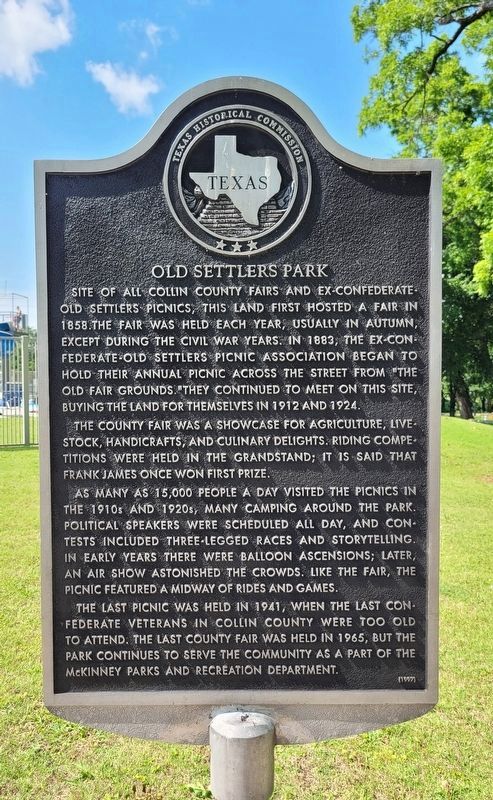 Old Settlers Park Marker. Click for full size. Old Settlers Park Marker image. Click for full size.