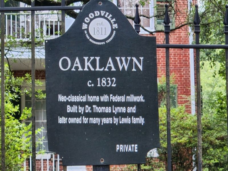 Oaklawn Marker. Click for full size. Oaklawn Marker image. Click for full size.