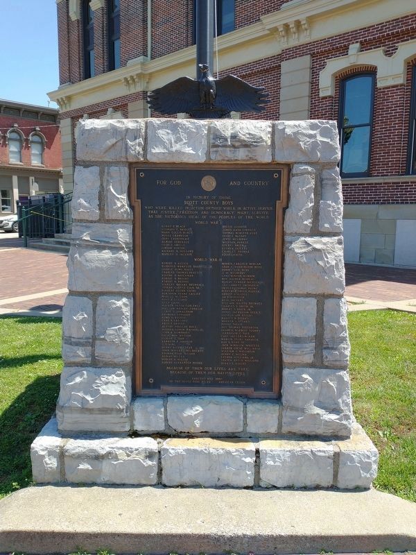 Scott County Boys World War I & World War II Memorial. Click for full size. Scott County Boys World War I & World War II Memorial image. Click for full size.