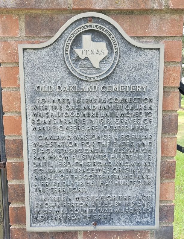 Old Oakland Cemetery Marker image. Click for full size.