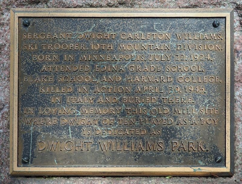 Dwight Williams Park Marker. Click for full size. Dwight Williams Park Marker image. Click for full size.