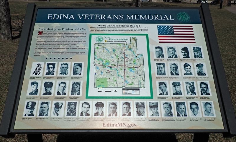 Edina Veterans Memorial marker image. Click for full size.